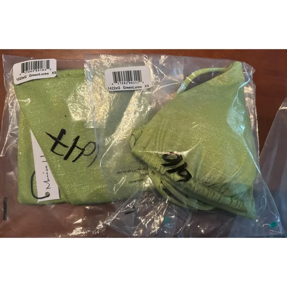 Monica Hansen‎ Beachwear NWT Set Padded Triangle Bikini Top & Bottom Size XSmall
